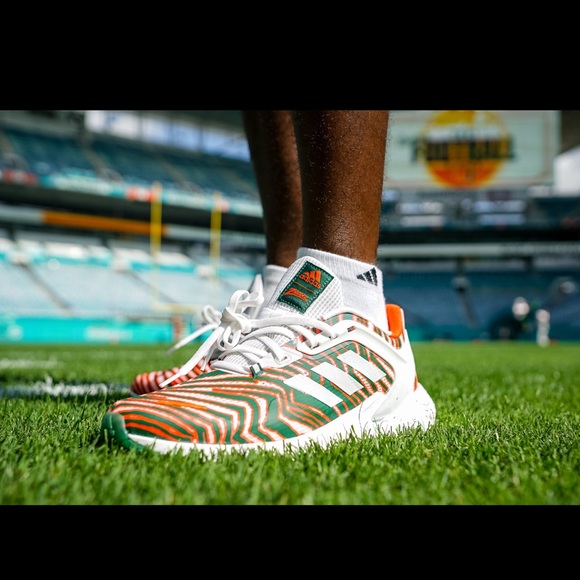 Adidas Striped Sneakers - Green Orange White